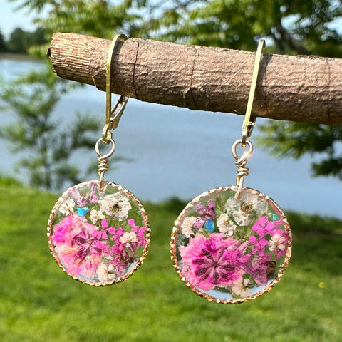 Pink Botanical Garden Earrings - BG 257