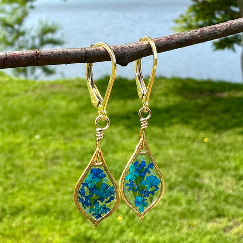 Blue Botanical Garden Earrings - BG 262